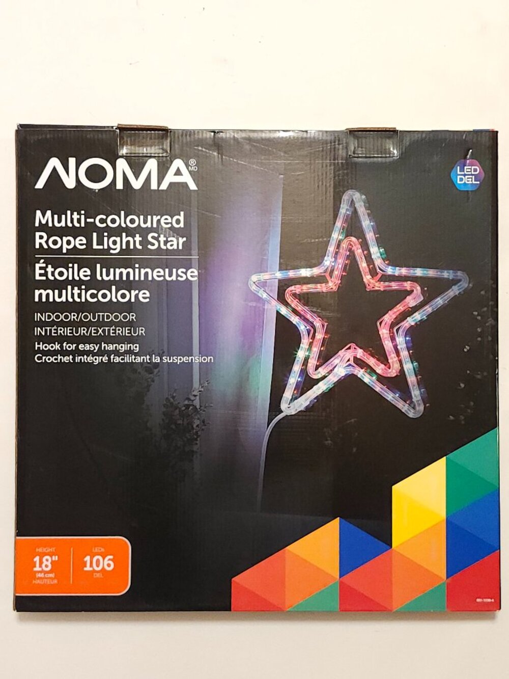 NOMA Multi-coloured Rope Light Star, 18" BNIP WORKS
